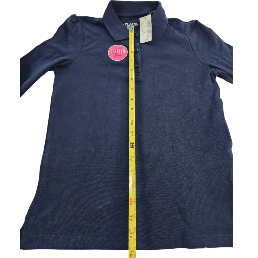 2pc The Children's Place Girls Navy Long Sleeve Polo